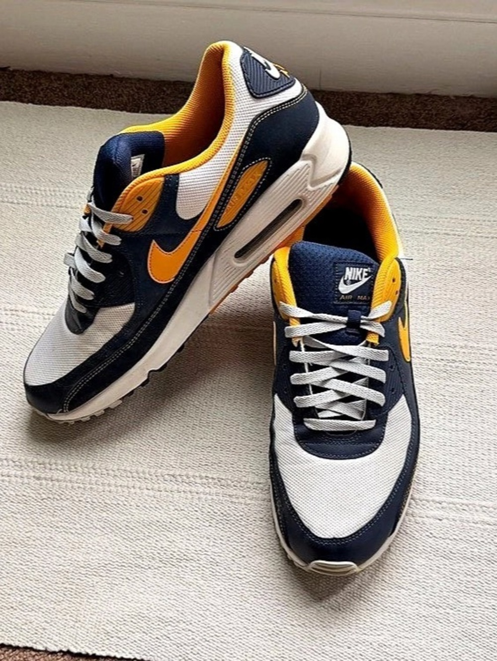 Nike Air Max 90 Michigan Dunk From Above Navy Gold Men’s Size 15 DC9845-101